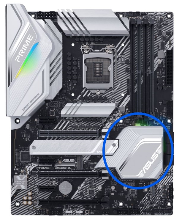 Factory air-cooling heatsink on motherboard chipset