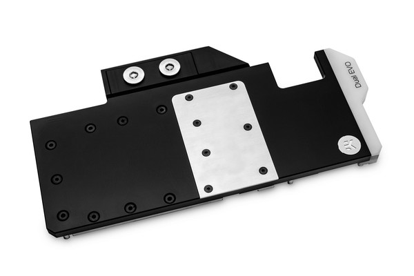 EK full coverage nickel / acetal GPU water block.