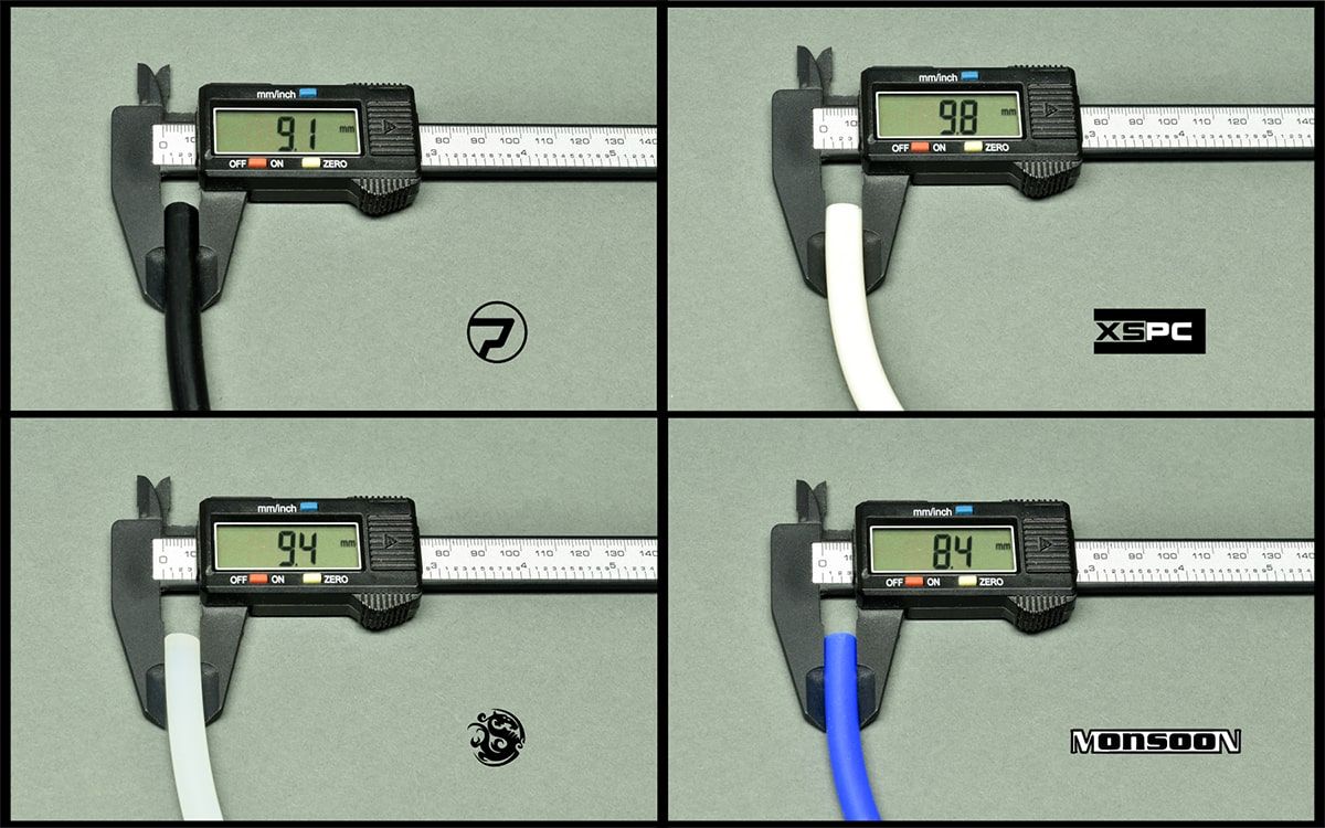 Sizes of PC water cooling bending cords