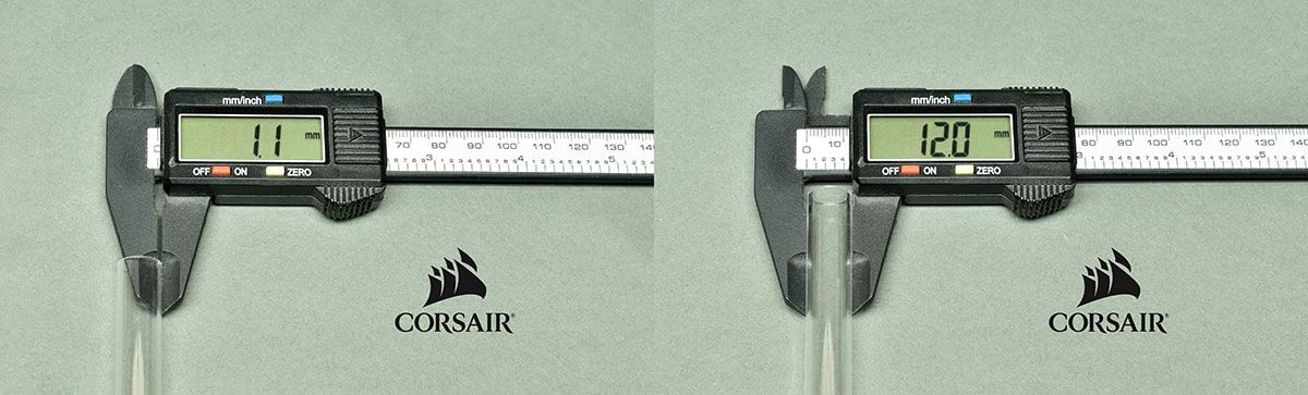 Corsair tubing dimensions