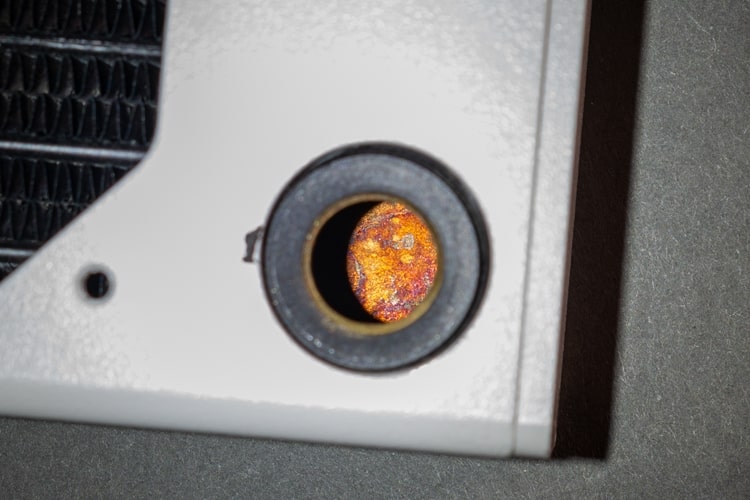 Corrosion in the interior chamber of a PC radiator