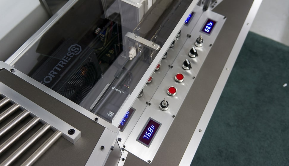 Wind tunnel PC control panel detail