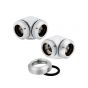 OPEN BOX - Corsair Hydro X Series XF Hardline 90 Degree Fittings, 14mm OD, Chrome, 2-pack