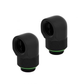 OPEN BOX - Corsair Hydro X Series 90 Degree Rotary Adapter, Black, 2-pack