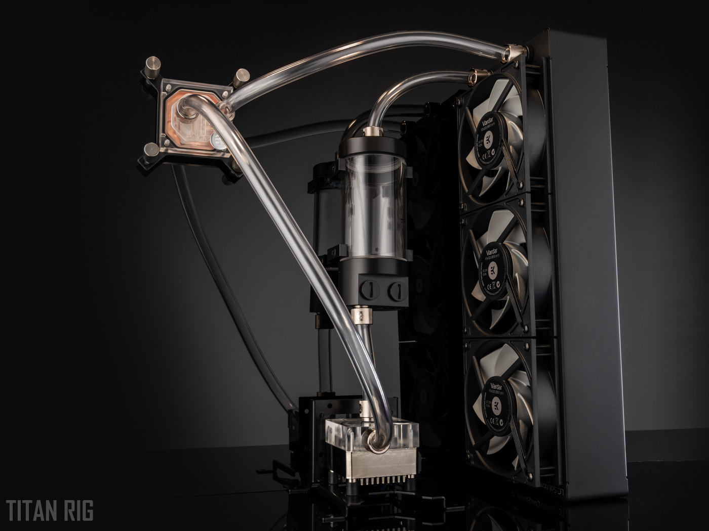 EKWB EK-Extreme X360 PC water cooling kit shown in mock configuration